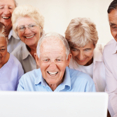 Seniors using a computer